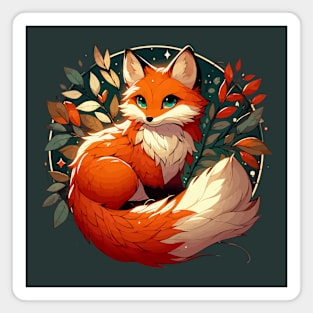 Cute adorable fox in autumn colors Magnet